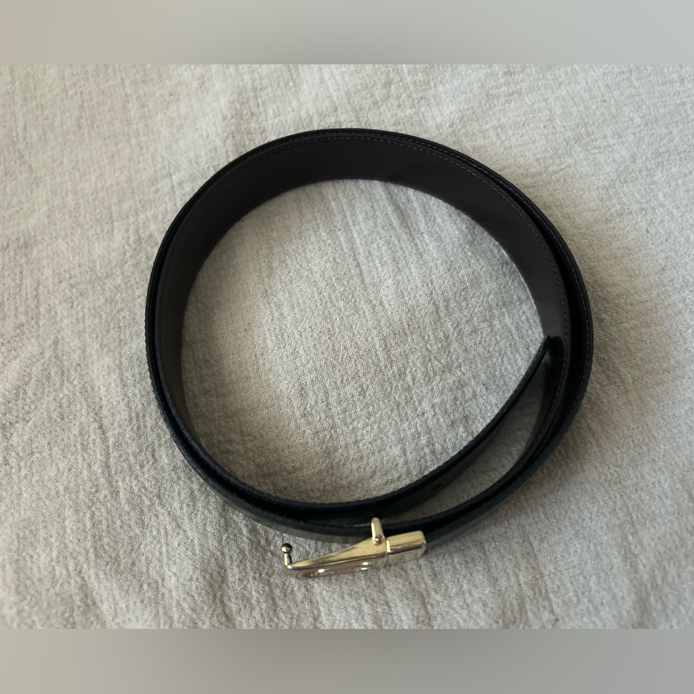 Christian Dior Belt VINTAGE Designer Belt Mens MEDIUM Brown / Black REVERSIBLE - Picture 2 of 16
